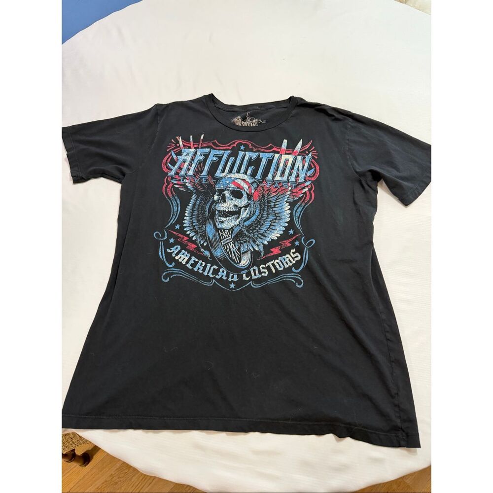 Affliction American Customs Black T-Shirt Size XXL